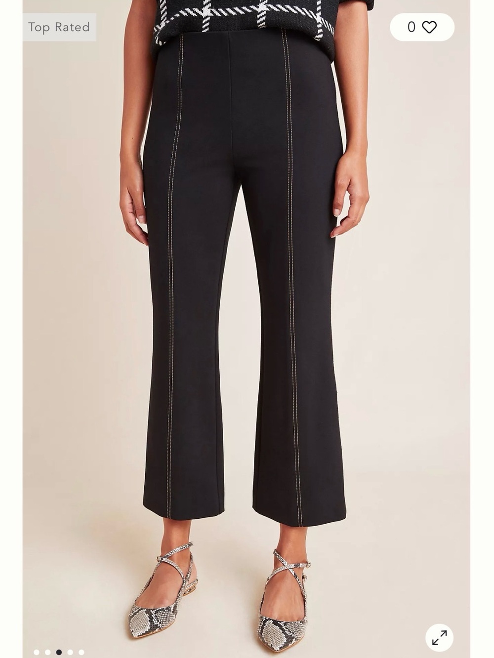 Anthropologie Essential Crop Flare Pants Black Size M - Picture 2 of 8
